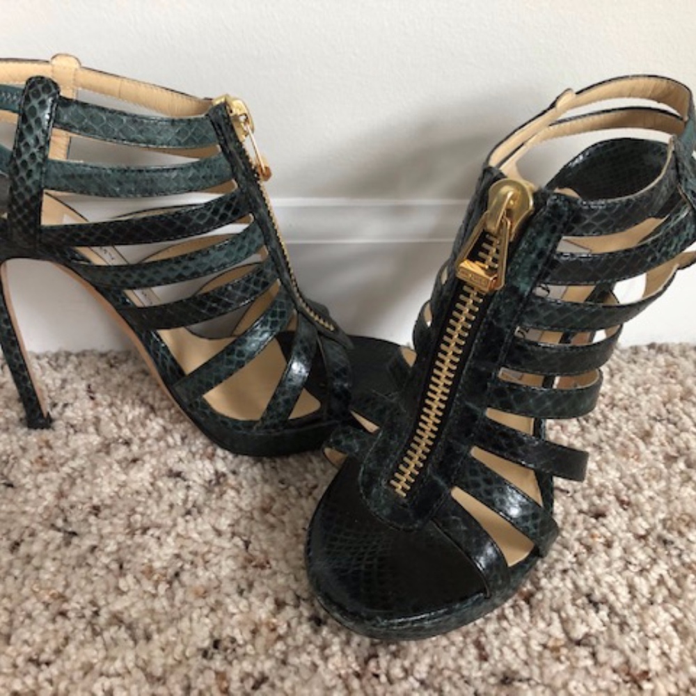 Jimmy Choo Snakeskin Glenys Sandal